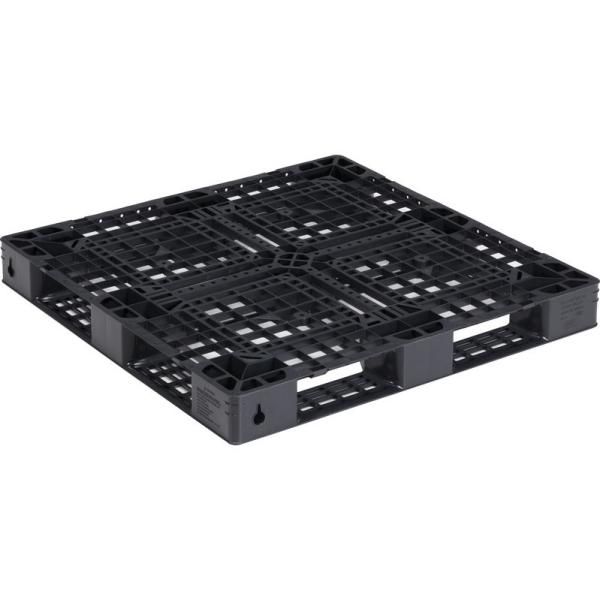 三甲 サンコー プラスチックパレット 4方差し片面使用型 D4-1111-14 ブラック ハンドリフ...