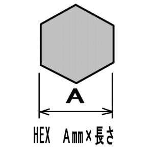 SSミガキ六角棒　HEX 21 mm×長さ1m