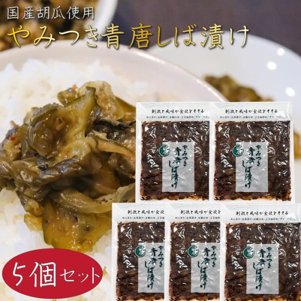【送料無料】やみつき青唐しば漬け 150g×5個 国産きゅうり使用 ピリ辛 柴漬け お漬物 ご飯のお...
