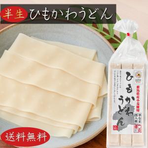 【送料無料】ひもかわうどん 380g (4人前) 半生うどん 群馬県産小麦粉使用 つけめん かけうどん 煮込みうどん 季折