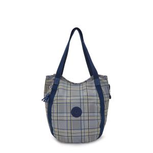 キプリング 公式 トートバッグ BALLOON(Blue Grey Plaid)