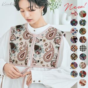 レディース トップス ビスチェ 刺繍ベスト 付け襟 ビッグカラー ヴィンテージ風 レトロ ジャガード ショート丈 セーラーカラー チャイナボタン//10//