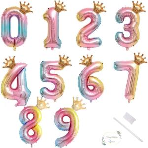 DONKA バルーン アルミ風船 誕生日 バルーン 数字 0~9 大きい 誕生日 お祝い ハッピーバースデー 飾り付け 記念日 パーティー｜kirakira-cyura-shop2