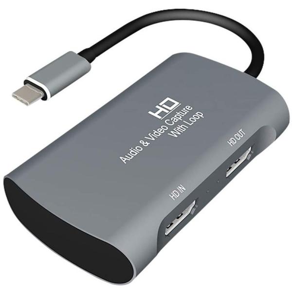 オーディオファン ビデオキャプチャーボード HDMI入力 - USB-C 1080P出力 HDMI出...