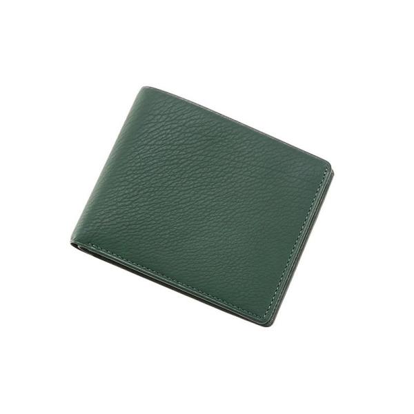 キプリス 二つ折り財布(単札入)レーニアカーフ 1114(グリーン)