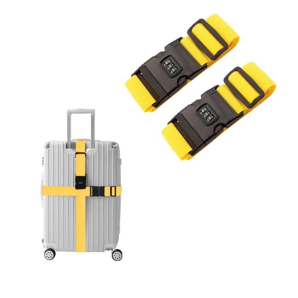 ALLMIRA スーツケースベルト 3桁ダイヤル式 2個セット 調節可能 トランクベルト キャリーケ...