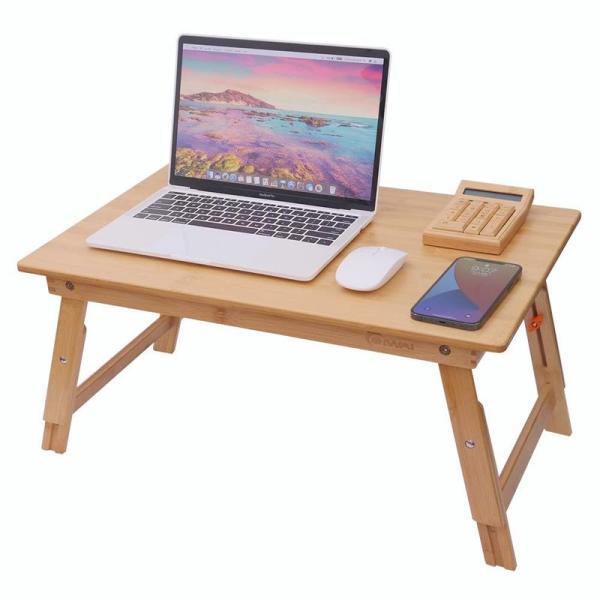 OIWAI パソコンデスク木製 ベッドテーブル ローテーブル ミニテーブル 折り畳み ピクニック、 ...