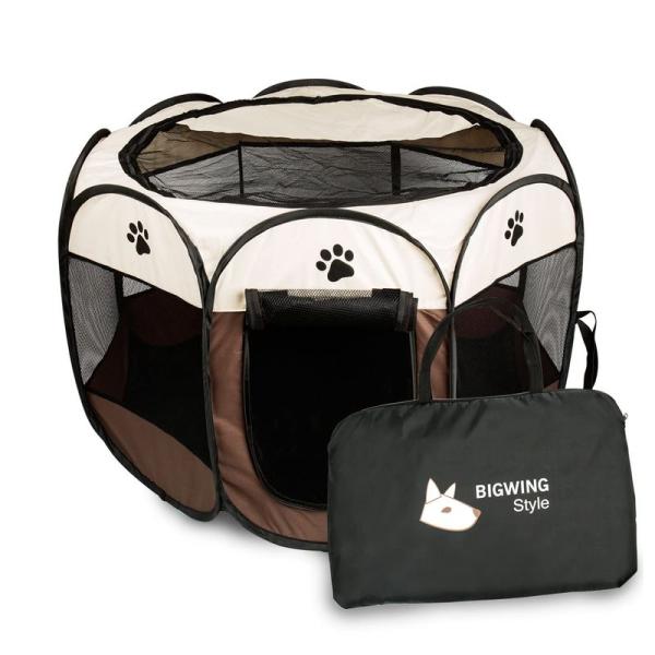 BIGWING 折りたたみ 八角形 ペットサークル プレイサークル 犬 猫 兼用 コンパクト メッシ...