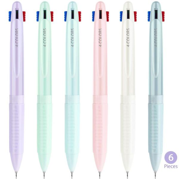 多色ボールペン BYSOU 4色ボールペン 多色多機能 筆記具 限定色 6本セット 0.5mm