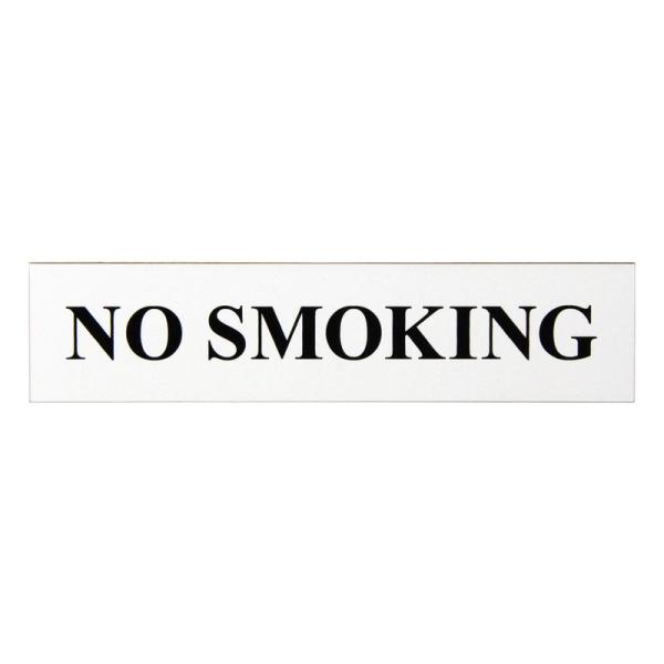 禁煙 NO SMOKING ホワイト 横型 130×30mm サインプレート 高耐候性アクリル 両面...