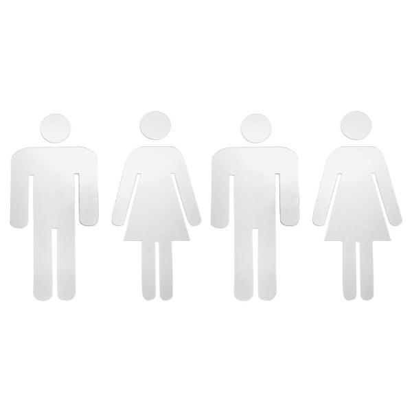 PATIKIL バスルームサイン 2セット アクリル自己粘着トイレ 男性と女性のトイレ 性別サインオ...