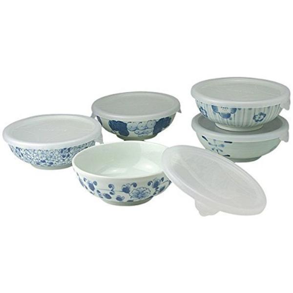 小鉢 おしゃれ : 新染付絵変り ノンラップ小鉢 セット Japanese Bowl x5pcs s...