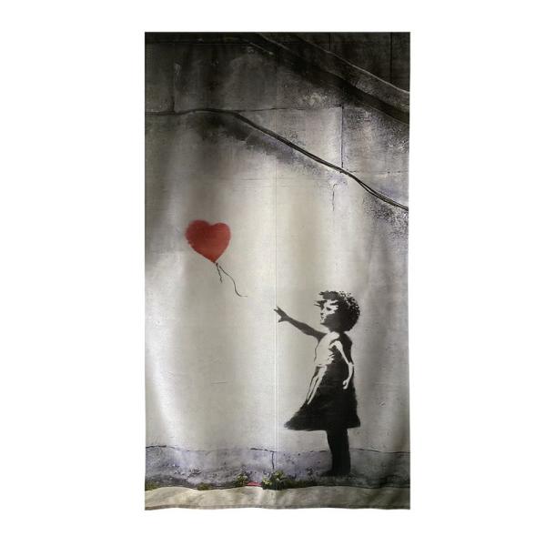 Banksy 壁掛けアート のれん インテリア 日本製 BRNDALSED 85cm巾X150cm丈...