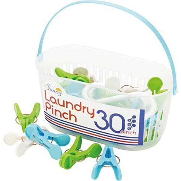 現代百貨 洗濯バサミ SUNNY ランドリーピンチ 30個入 ブルー K584BL