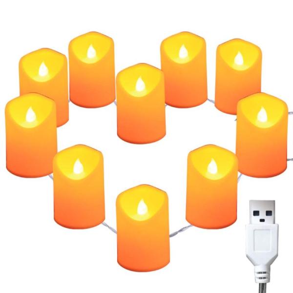 ledmomo キャンドルライト LEDライト USB充電式 150cm 暖色 ストリングライト 誕...