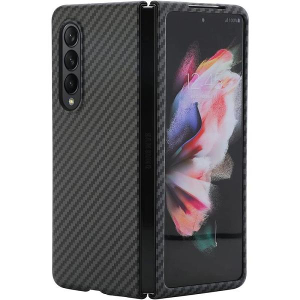 galaxy Z Fold3 ケース アラミド繊維 高級カーボン風 超薄