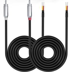 スピーカーケーブル 変換 2m 2本 18AWG RCA ピン端子 先バラ 変換 金属プラグ wuernine サブウーファー スピーカー｜kirakira-cyura-shop3