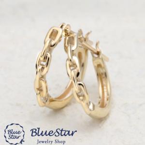 すがすがしいクリアブルーのブルートパーズがゆれるピアスK10YG