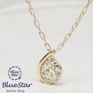 6粒のダイヤモンドできらめきを与えるデザインネックレス BlueStar 