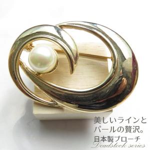 ブローチ 日本製 べっこう柄 カメオ アクリル アンティーク風 金古美