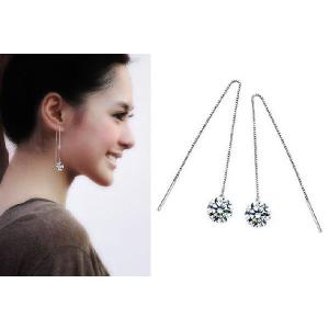 スタッドピアス 4mm 5mm 6mm 一粒CZダイヤモンド プラチナ仕上げ