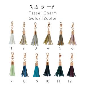 【Sale!】タッセル 革 金具ゴールド チャ...の詳細画像1