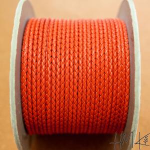 編み込み丸革紐 」 5mm×1m 1m単位 革紐 レザーコード4色 量り売り
