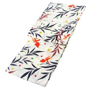 レディース レトロモダン 浴衣 単品 金魚(白) フリーサイズ 帯 下駄 ゆかた レトロ 《SG》