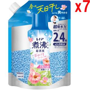 ●7袋セット レノア 煮沸レベル超消臭 抗菌ビーズ FRESH おひさまフローラルの香り つめかえ 990mL