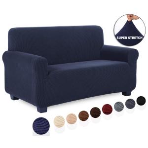 TIANSHUソファーカバー 2人掛け 肘付き 無地 縦横弾力 ストレッチ フィットタイプ 肘付き 滑り止め 柔らかい 伸縮素材伸び良く 四季適用 超便利 (ダーク