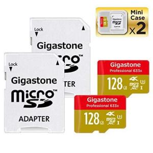 Gigastone Micro SD Card 128GB マイクロSDカード 128 GB U3 2 Pack 2 SDアダプタ付 2 ミニ収納ケース付 MicroSDXC SDXC高速 メモリーカード フルHD 4K動画 Vide