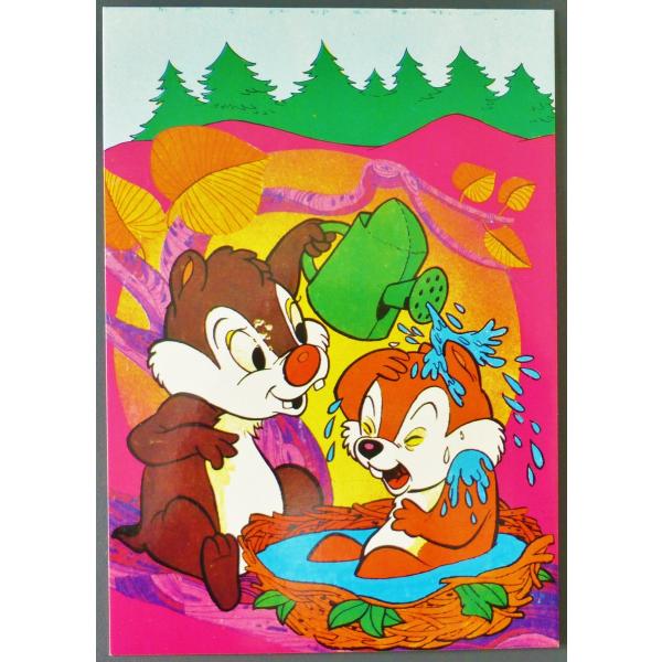 ■ポストカード　チップとデール　チップ＆デール　海外輸入　ディズニー　レア　外国の未使用ハガキ