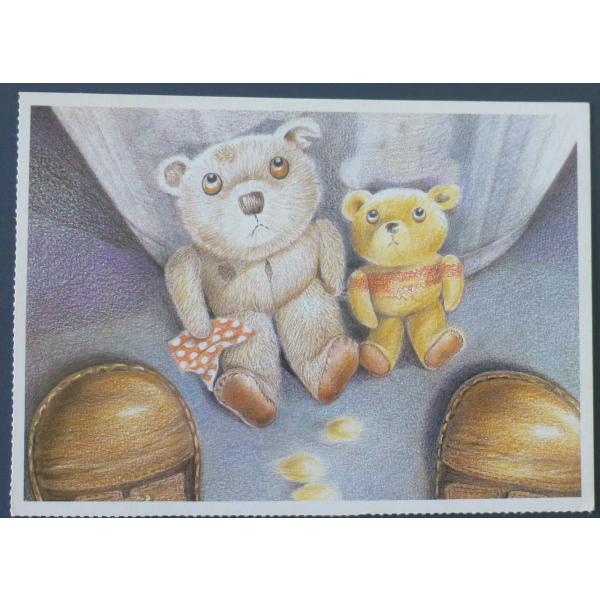 ■ポストカード　ルビー　ルビィ　テディベア　スモールベア　クマ　靴　海外輸入　レア　外国の未使用ハガ...