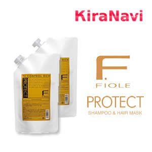 【送料無料】 FIOLE フィヨーレ Fプロテクト リッチタイプ ヘアシャンプー 1000ml & ヘアマスク 1000g 業務用 セット 詰替え レフィル｜kiranavi