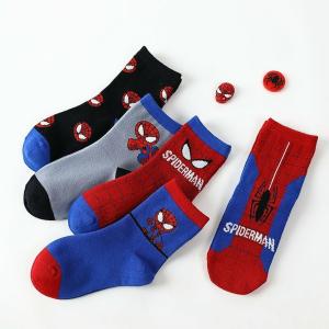 即納 当日発送可 スパイダーマン グッズ 靴下 アメリカンコミック ヒーロー キッズ 子供 ソックス 女の子 男の子 男女兼用 スパイダーマン 靴下 5足セット