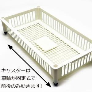 ベッド下ワゴン キャスター付き アイボリーの詳細画像4