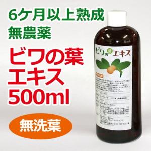 6ケ月以上熟成 無農薬ビワの葉エキス（無洗葉）500ml ※全国送料無料【あすつく対応】※同梱・キャンセル・ラッピング不可 【枇杷葉（びわ葉）エキス】