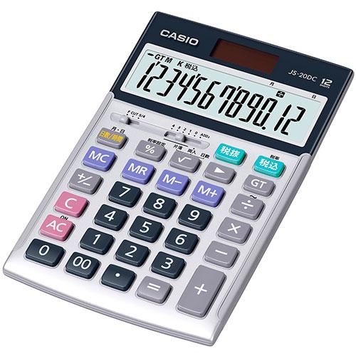 カシオ計算機 CASIO 実務電卓(日数&amp;時間計算タイプ) ジャストタイプ12桁 JS-20DC-N