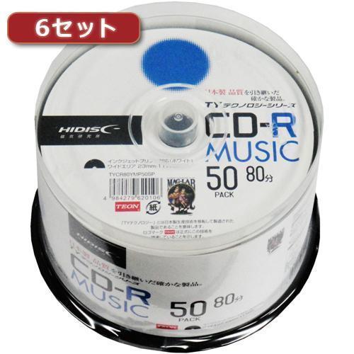 300枚セット(50枚X6個) HI DISC CD-R(音楽用)高品質 TYCR80YMP50SP...