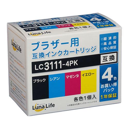 ワールドビジネスサプライ Luna Life ブラザー用 互換インクカートリッジ LC3111-4P...