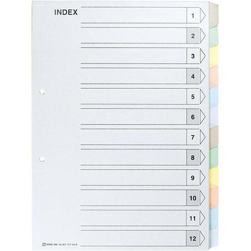 【10個セット】 KING JIM キングジム カラーインデックスA4S 12山タイプ KJ-907...