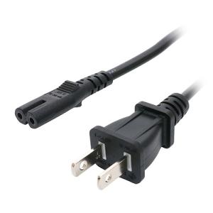 ナカバヤシ 電源ケーブル ［0.6m］ 国内・海外対応 Aタイプ ⇔ 2P