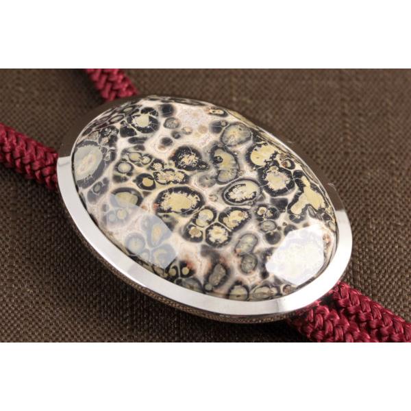 ループタイ フレーム付き レオパードスキンジャスパー(カット)