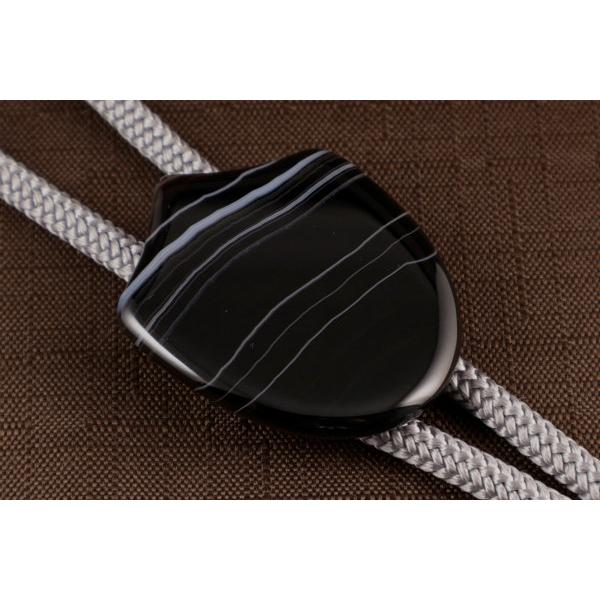 ループタイ 縞オニキス 盾形