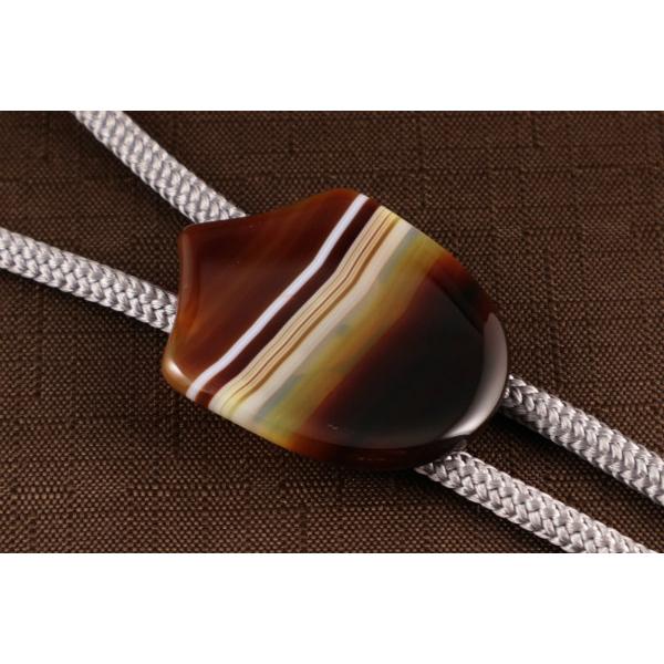 ループタイ 縞オニキス 盾形
