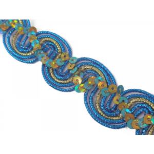 No.196手芸用スパンコールブレード_水色 1.7cm×2m巻き シークイン sequin