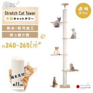 キャットタワー 木製 据え置き 猫タワー 突っ張り 多頭飼い 爪とぎ 透明宇宙船 猫用品 安定性抜群 段階 猫ハウス タワー スリム ネコ 運動不足 cat-t250jp｜kirastarstore