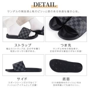 サンダル メンズ 爆買 レディース 無地 軽量...の詳細画像2