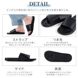 サンダル メンズ レディース 無地 軽量 スポ...の詳細画像2