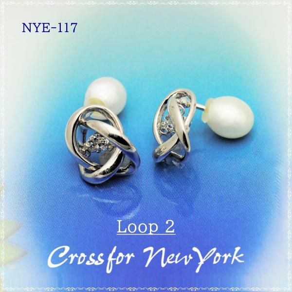 NYE-117 Loop2　ピアス【クロスフォーニューヨーク】正規品　ダンシングストーン 　揺れるピ...